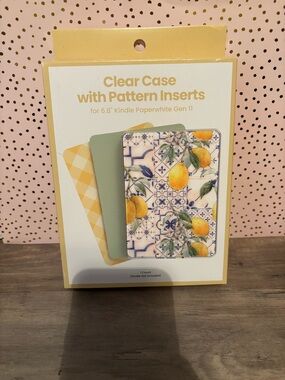 Clear Case with Pattern Inserts - Yellow Lemon Design